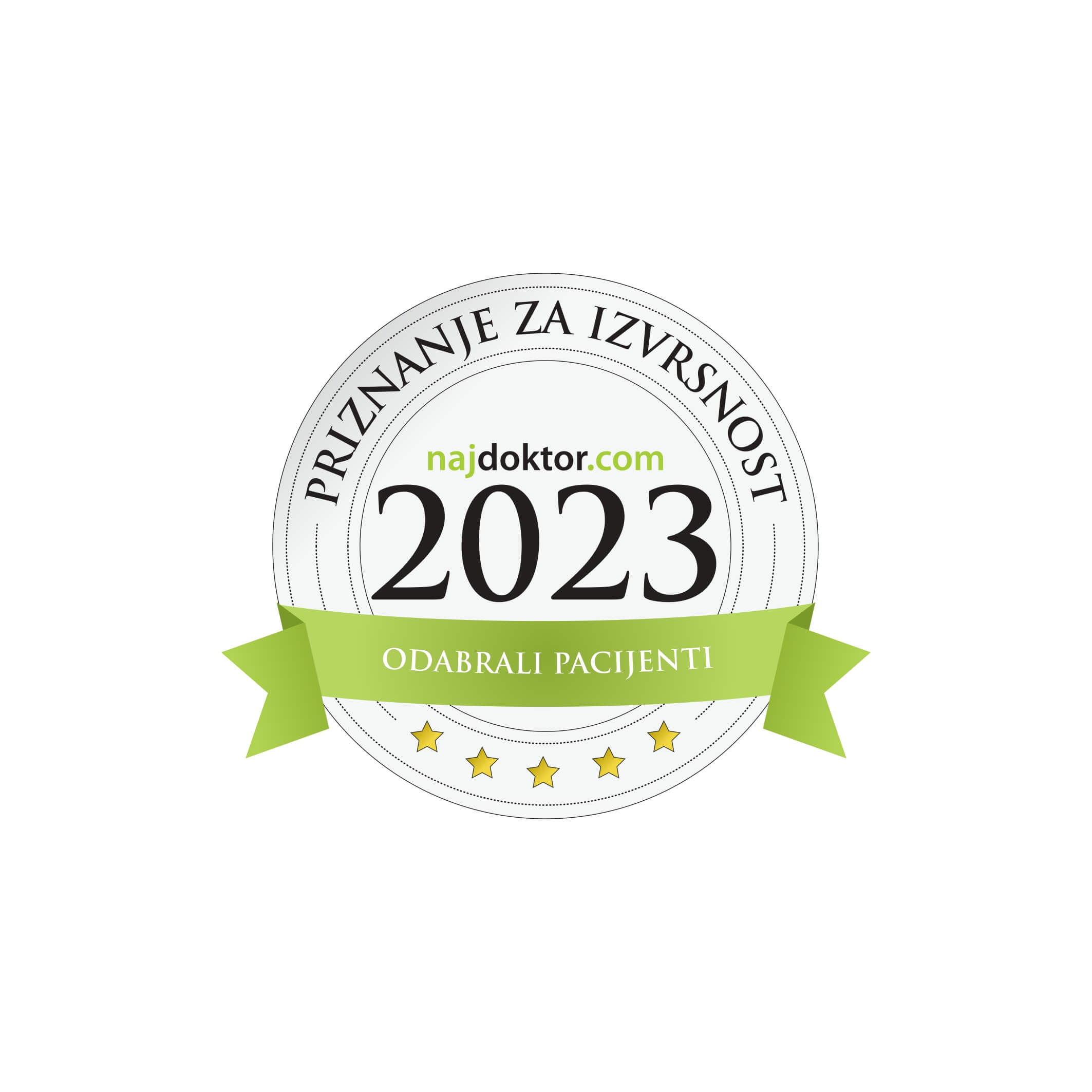 najdoktor priznanje za izvrsnost logo naljepnica 2023